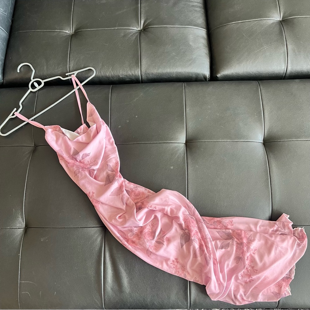 Elegant Pink Floral Dress